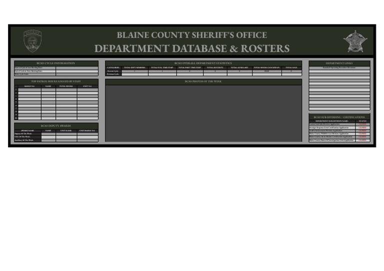 BCSO Department Roster and Stats | PDF | Law Enforcement | Crime & Violence