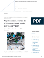 Amplificador de Potencia de 3000 Vatios Clase D Mosfet IRFP260 - IRFP4227 - Circuito Electrónico