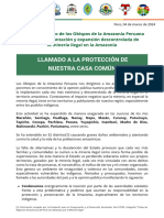 Pronunciamiento de Los Obispos de La Amazonía Peruana Sobre La Implantación y Expansión Descontrolada de La Minería Ilegal en La Amazonía