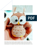 Easy Owl Amigurumi For Beginners Crochet PDF Pattern