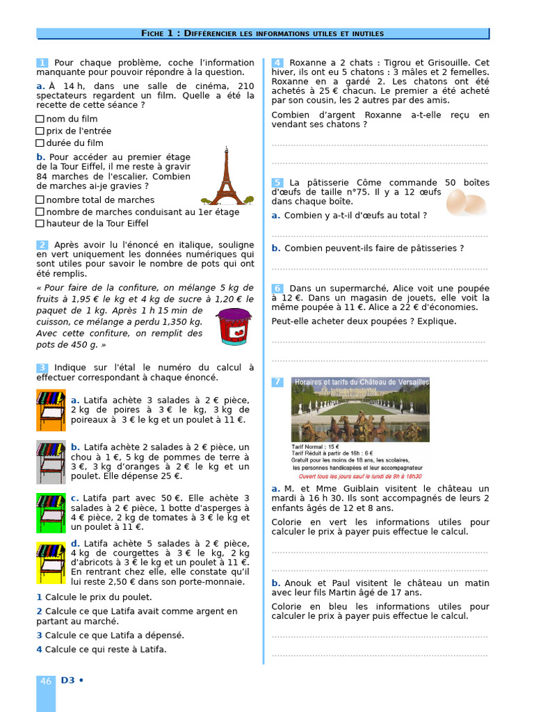 Informations Utiles et Inutiles en Mathématiques | PDF | Nourriture et ...