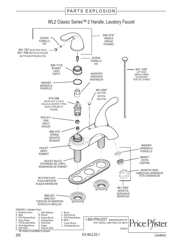 Classic F-WL2-230K Parts Explosion | PDF | Tap (Valve) | Sets Of ...