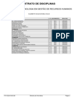 Extrato de Disciplinas: Superior de Tecnologia em Gestão de Recursos Humanos