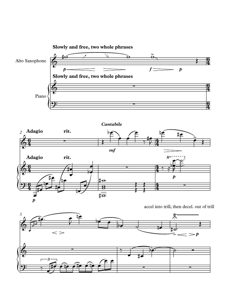 Sax and Piano Piece Full Score | PDF