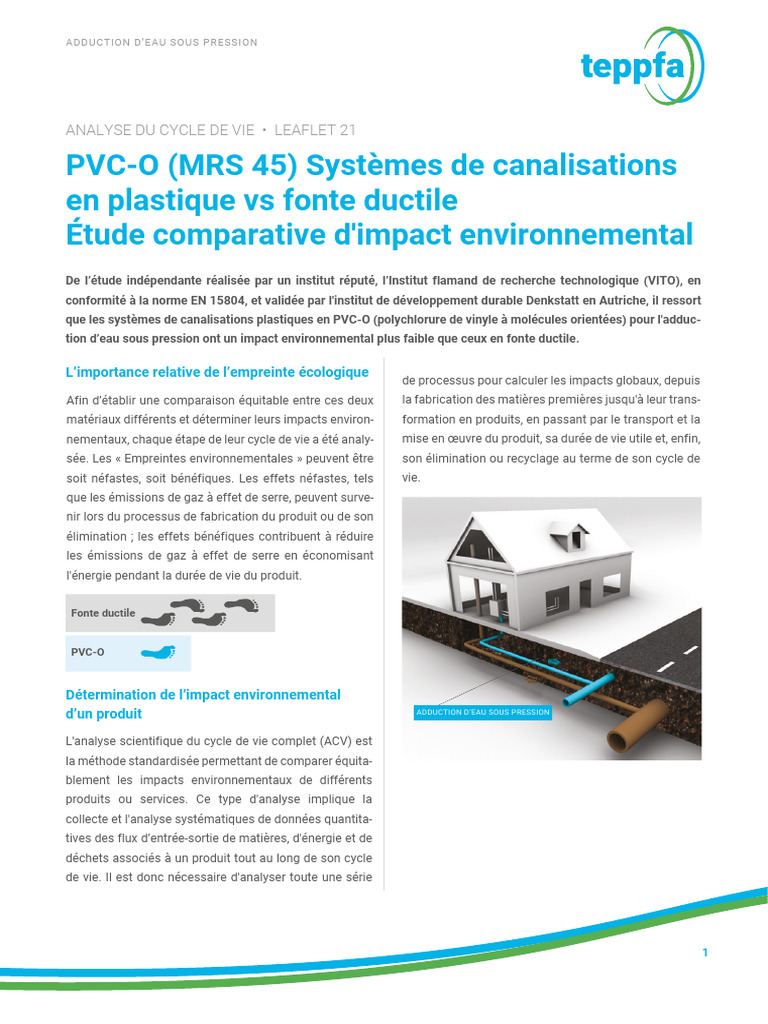 LCA21 PW Leaflet FR PVC O 45 Vs DI PVC O MRS 45 Systemes de ...