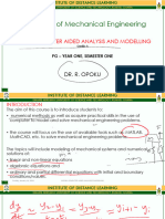 With Ink ME 581 (1&2) COMPUTER AIDED ANALYSIS AND MODELLING Lectures