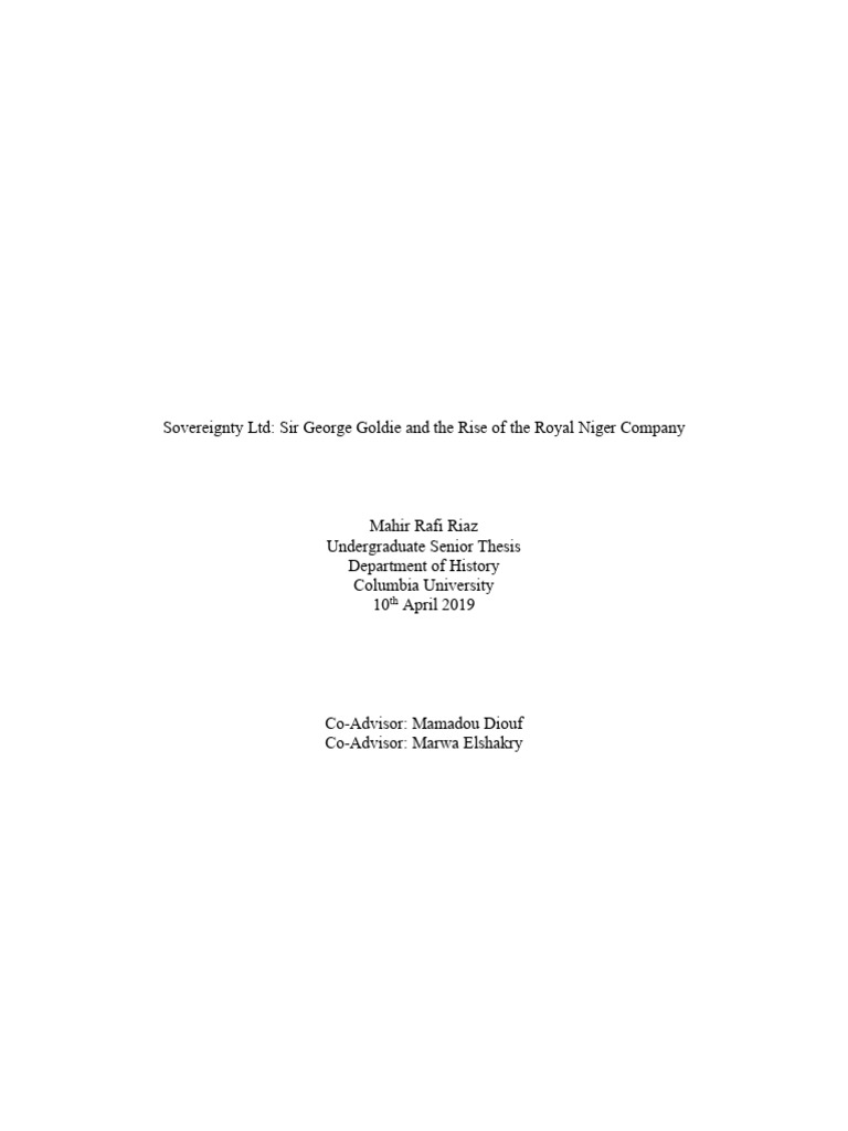Sir George Goldie and the Royal Niger Company | PDF | Imperialism ...