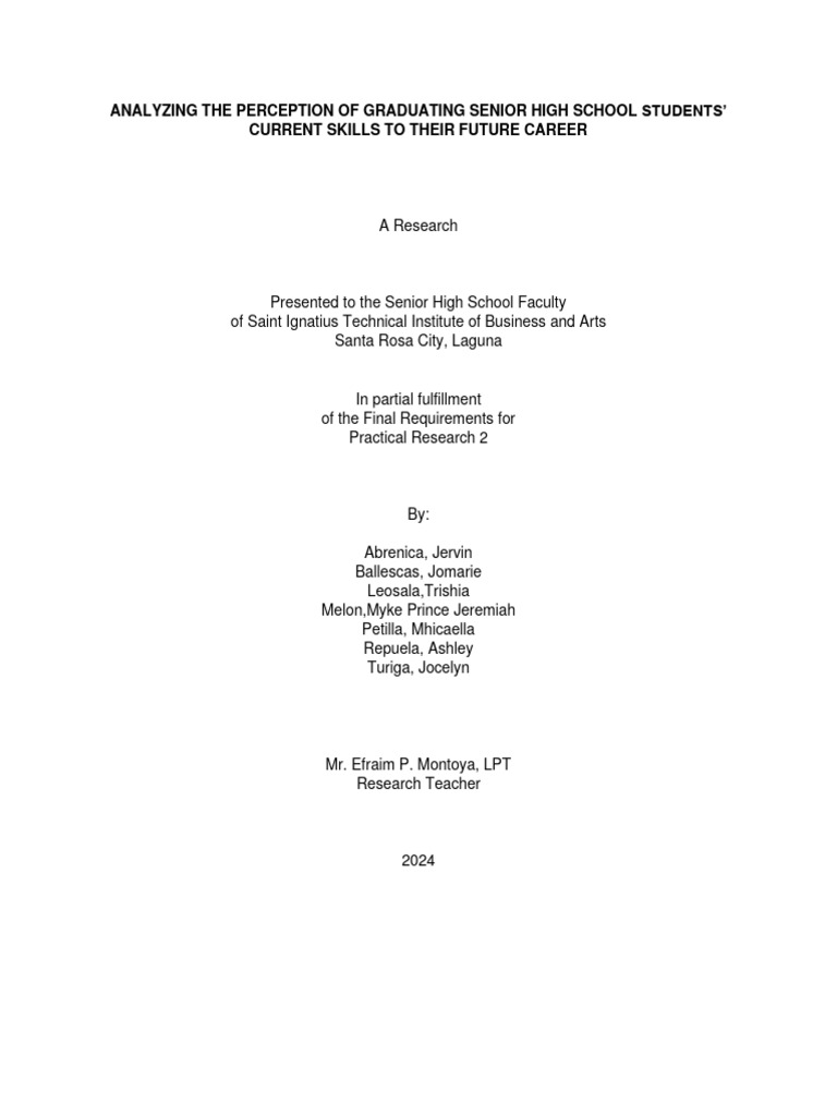 Analyzing The Perception Of Graduating Senior High School Students