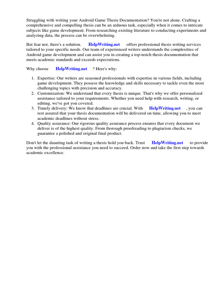 Android Game Thesis Writing Help | PDF | Android (Operating System ...