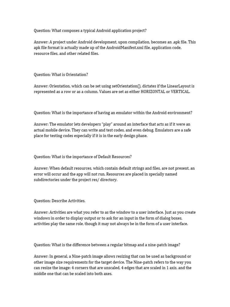 Android Development FAQ Guide | PDF