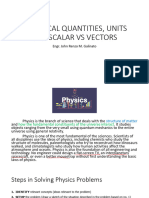 Physical Quantities, Units, and Scalars Vs Vectors