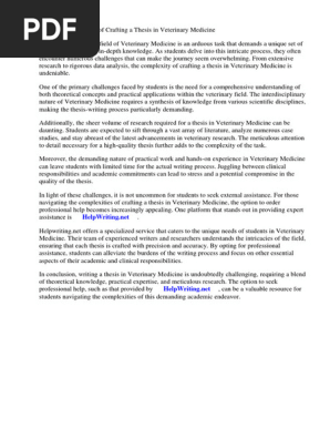 Thesis Veterinary Medicine
