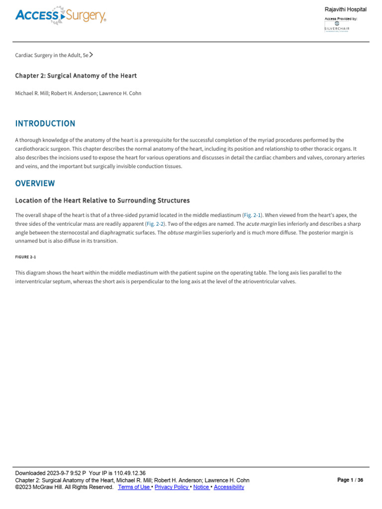 Chapter 2 - Surgical Anatomy of The Heart | Download Free PDF | Atrium ...
