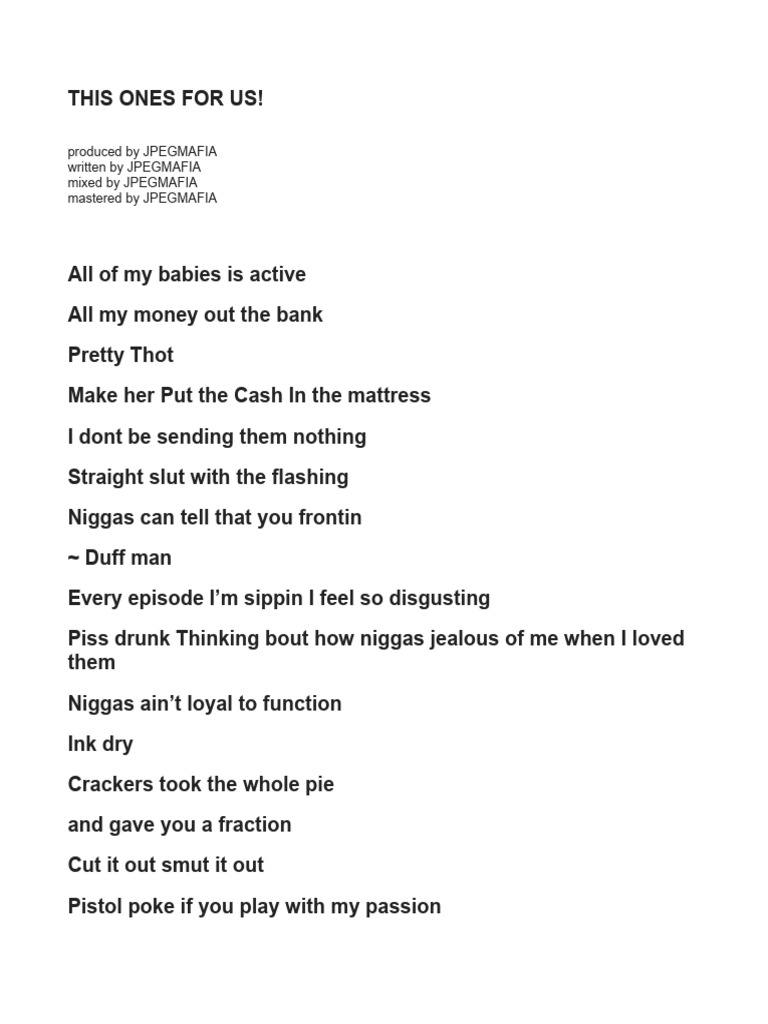 Jpegmafia Ep2 This Ones For Us Pdf