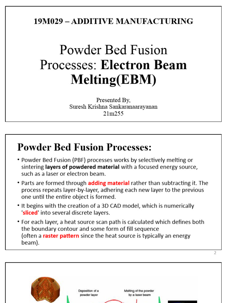 Overview of Electron Beam Melting Process | PDF | Electron | 3 D Printing