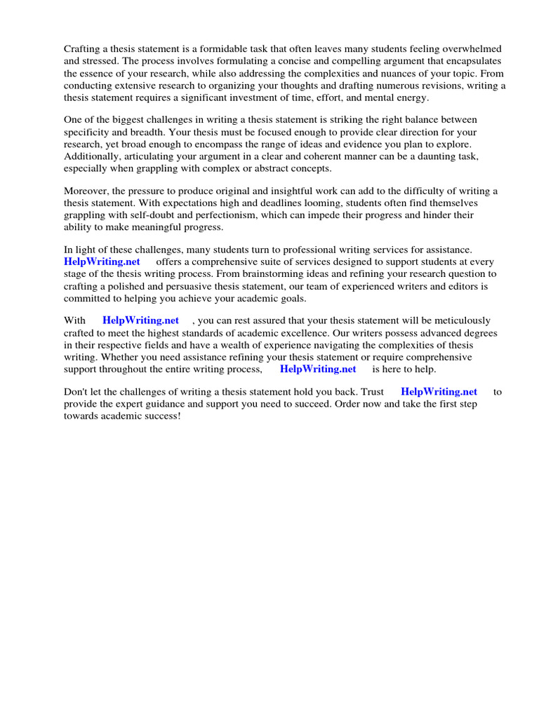 Thesis Statement Writing Pdf Essays Thesis