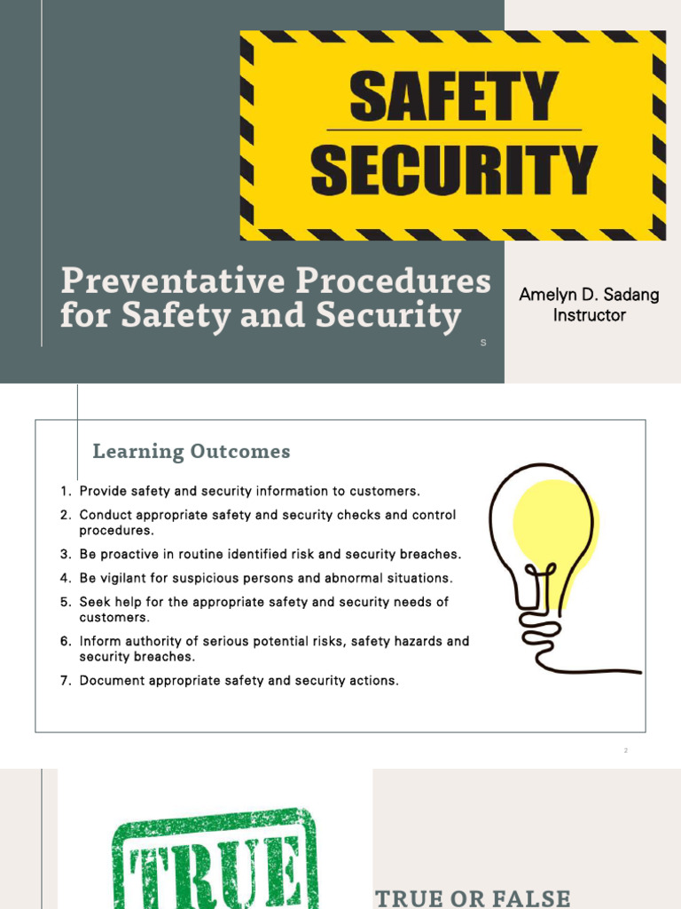 L5 Preventative Procedures For Safety and Seurity | PDF | Safety | Risk