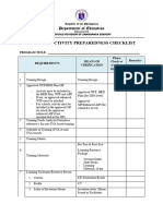 TRAINING PREPAREDNESS CHECKLIST - Schools