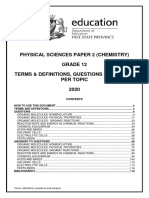 Phys Sci GR 12 P2 (Chemistry) Definitions, Questions and Answers 2020