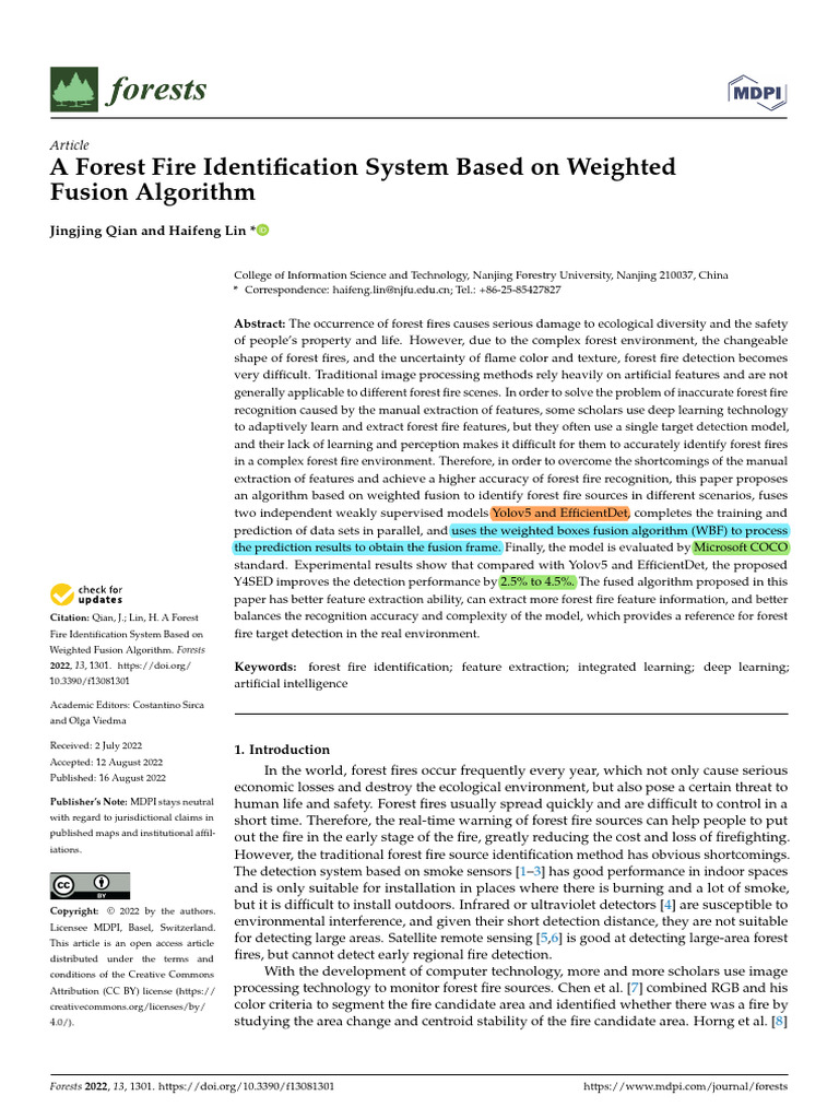 12 - 2022 - Qian - A Forest Fire Identification System Based On ...