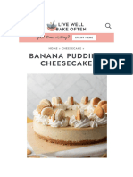 Receta - Postre - Banana Pudding Cheesecake