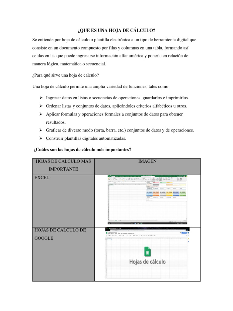 Guía Básica de Hojas de Cálculo | PDF | Hoja de cálculo | Microsoft Excel