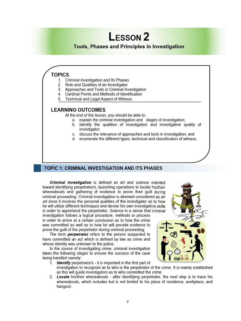 Phases and Tools of Criminal Investigation | PDF | Witness | Crime Scene
