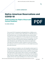 Native American Reservations and COVID-19: Understanding The Plight of Reservations in The Current Pandemic