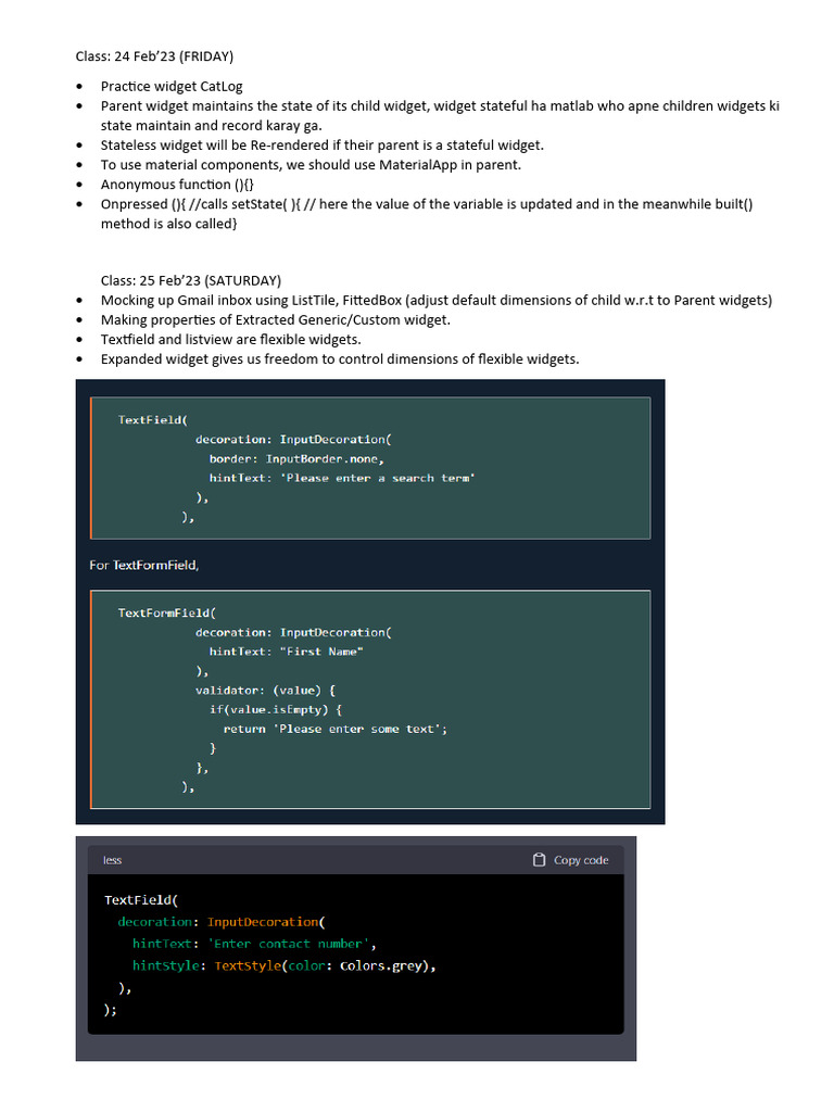Flutter-SMD-ClassNotes | PDF | Json | Transport Layer Security