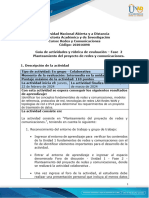 Guia de Actividades y Rúbrica de Evaluación - Unidad 1 - Fase 2 - Planteamiento Del Proyecto de Redes y Comunicaciones