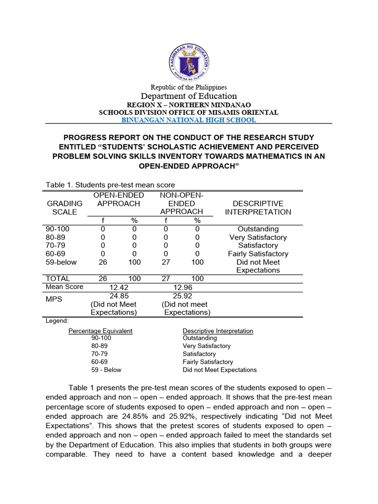 Progress Report | PDF | Education Theory | Behavior Modification