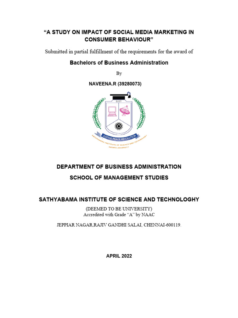 A Study On Impact of Social Media Marketing in | PDF | Popular Culture ...