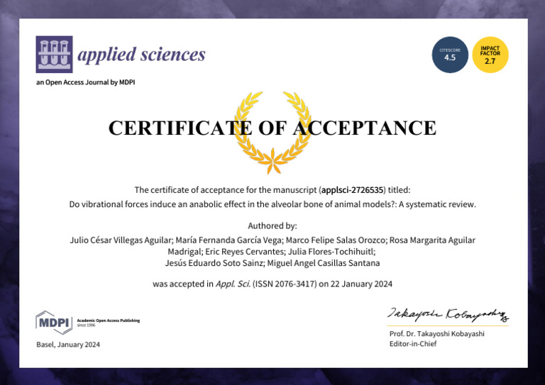 Certificate of Acceptance for Manuscript | PDF