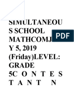 2019 Simultaneous School Mathcomjuly 5