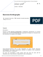 Supports de Cours PDF, Tutoriels Et Formation À Télécharger Gratuitement - Exercices D'orthographe