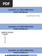 Lesson 3.5 Multiplying Polynomials