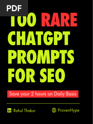 100 Rare Chatgpt Promopts for SEO ?