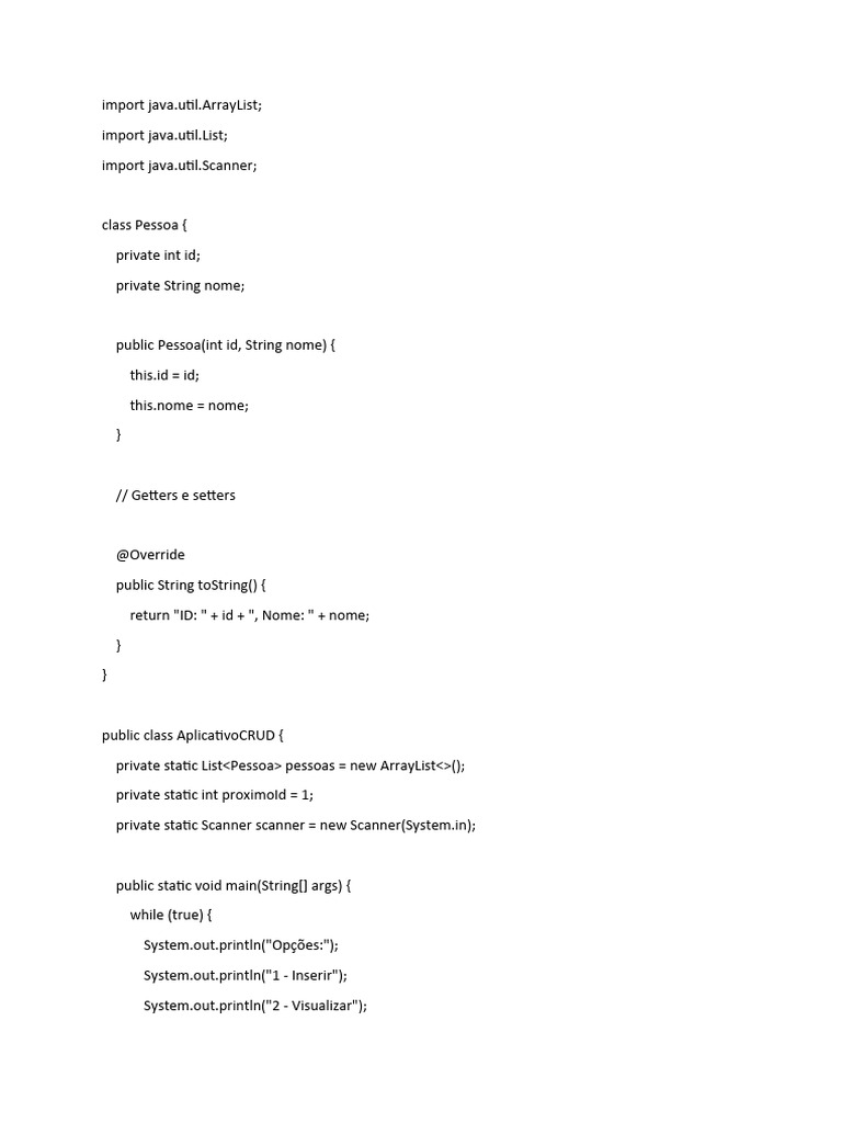 CRUD Java | PDF
