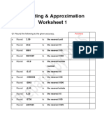 Rounding - Approximation Worksheet 1