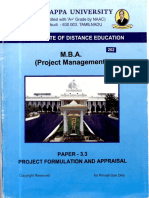 PG - M.B.A Project Management - Project Management - 332 33 Project Formulation and Appraisal - 6119