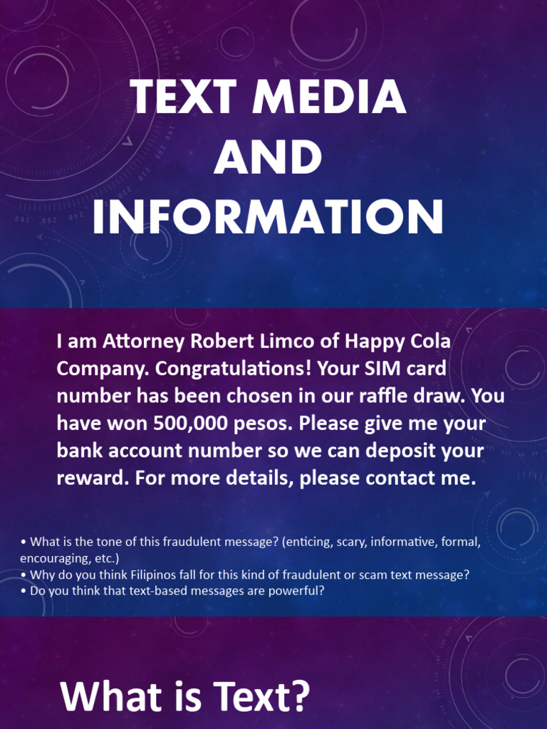 Understanding Text Media & Scams | PDF | Career & Growth