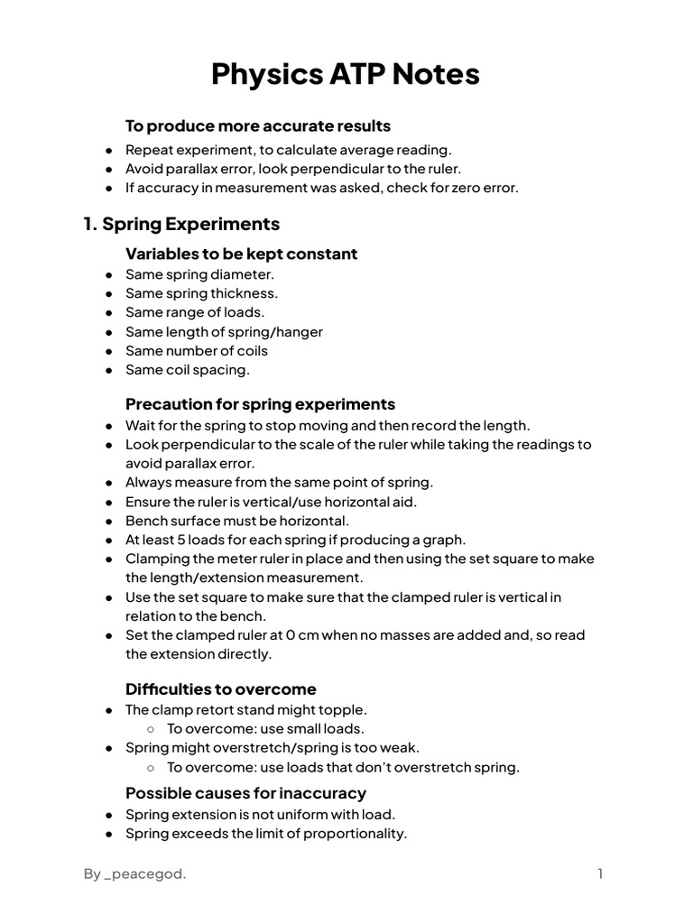 Physics atp notes pdf