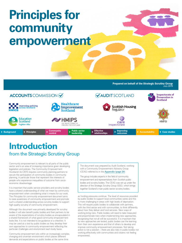 Principles of Community Empowerment | PDF | Empowerment | Leadership