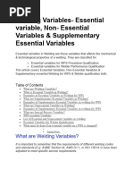 Welding Variables WV