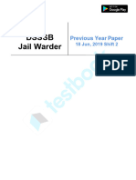 DSSSB Jail Warder (Male) Official Paper (Held On - 18 Jun, 2019 Shift 2)