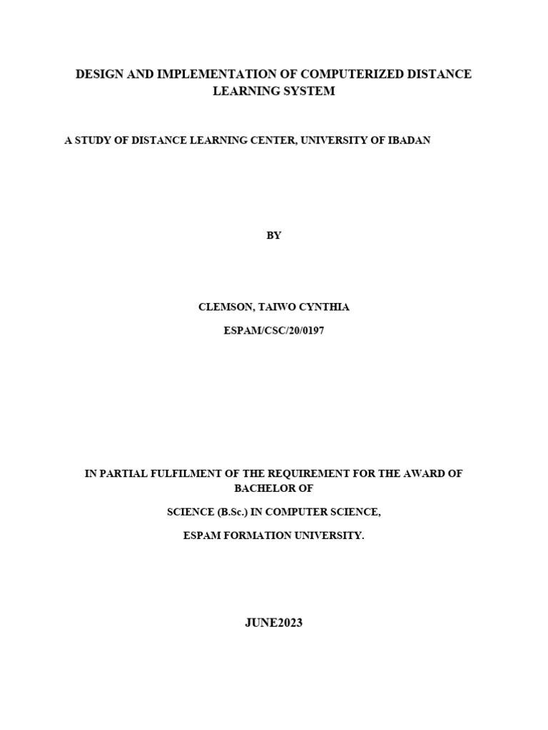 Computerized Distance Learning System | PDF | Art