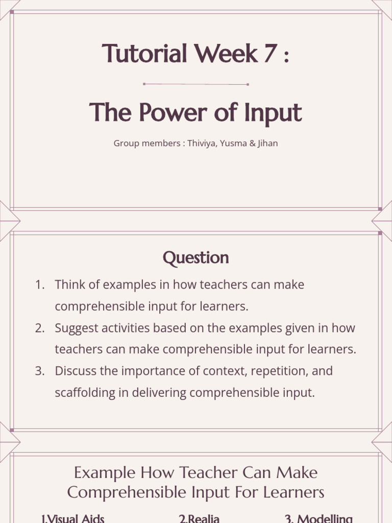 Enhancing Comprehensible Input in Teaching | PDF | Learning | Information