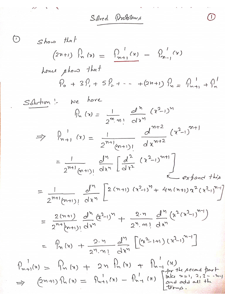 Solved Problems-Legendre Polynomials | PDF