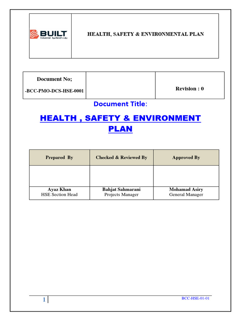 HSE Plan for Construction Safety | PDF