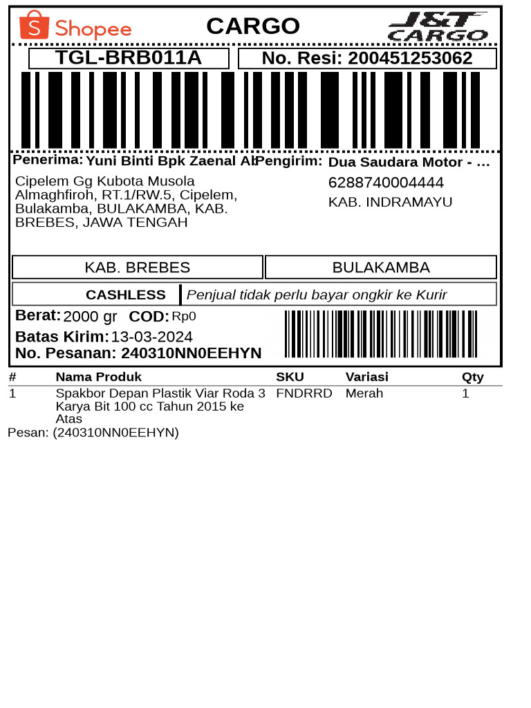 Air Waybill - Kargo - 1 | PDF